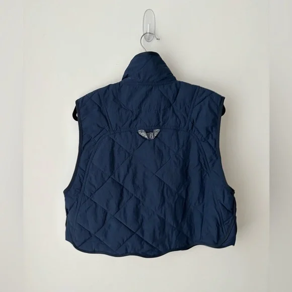 Free People Movement Quinn Quilted Puffer Vest Navy Cropped XS - Picture 6 of 11